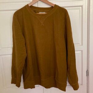 EVERLANE MENS LONG SLEEVE HENLEY -- GOLD -- SIZE LARGE